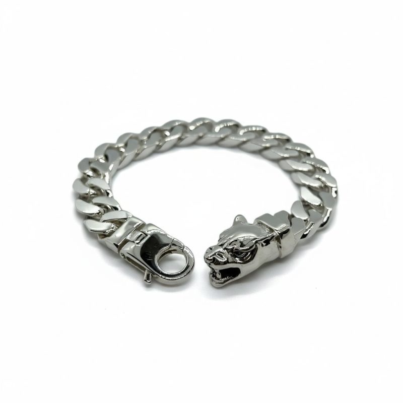 Grumetta Bracelet in Silver with Panther Head Closure
