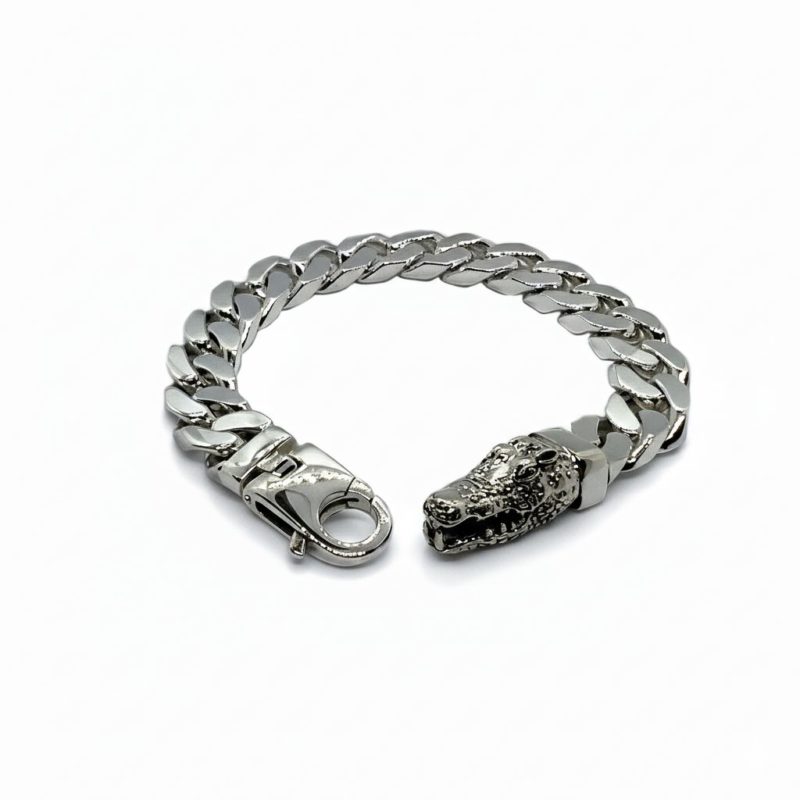 Grumetta Bracelet in Silver with Crocodile Head Closure
