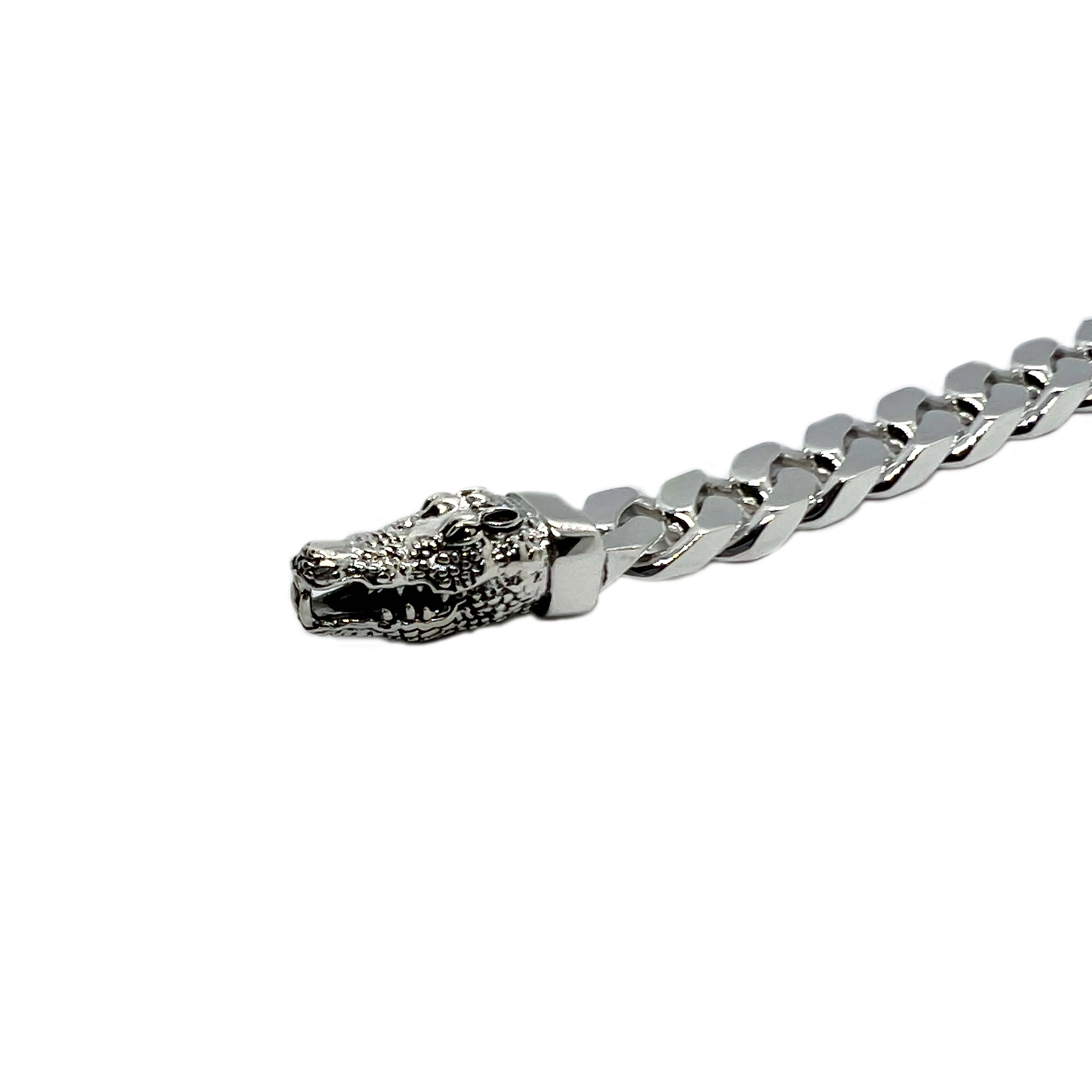 Grumetta Bracelet in Silver with Crocodile Head Closure - Image 2