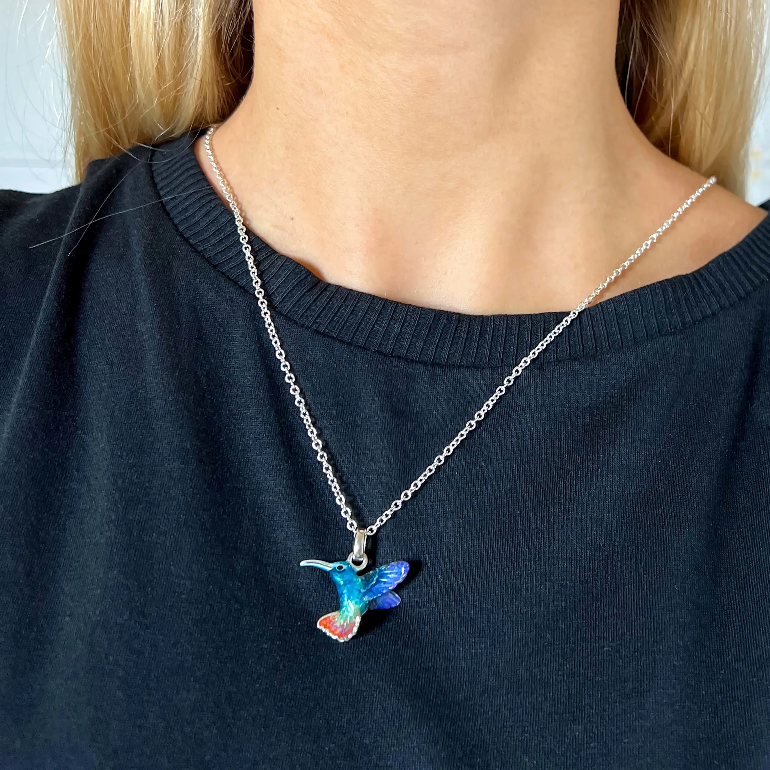 Hummingbird Charm Necklace - Image 4