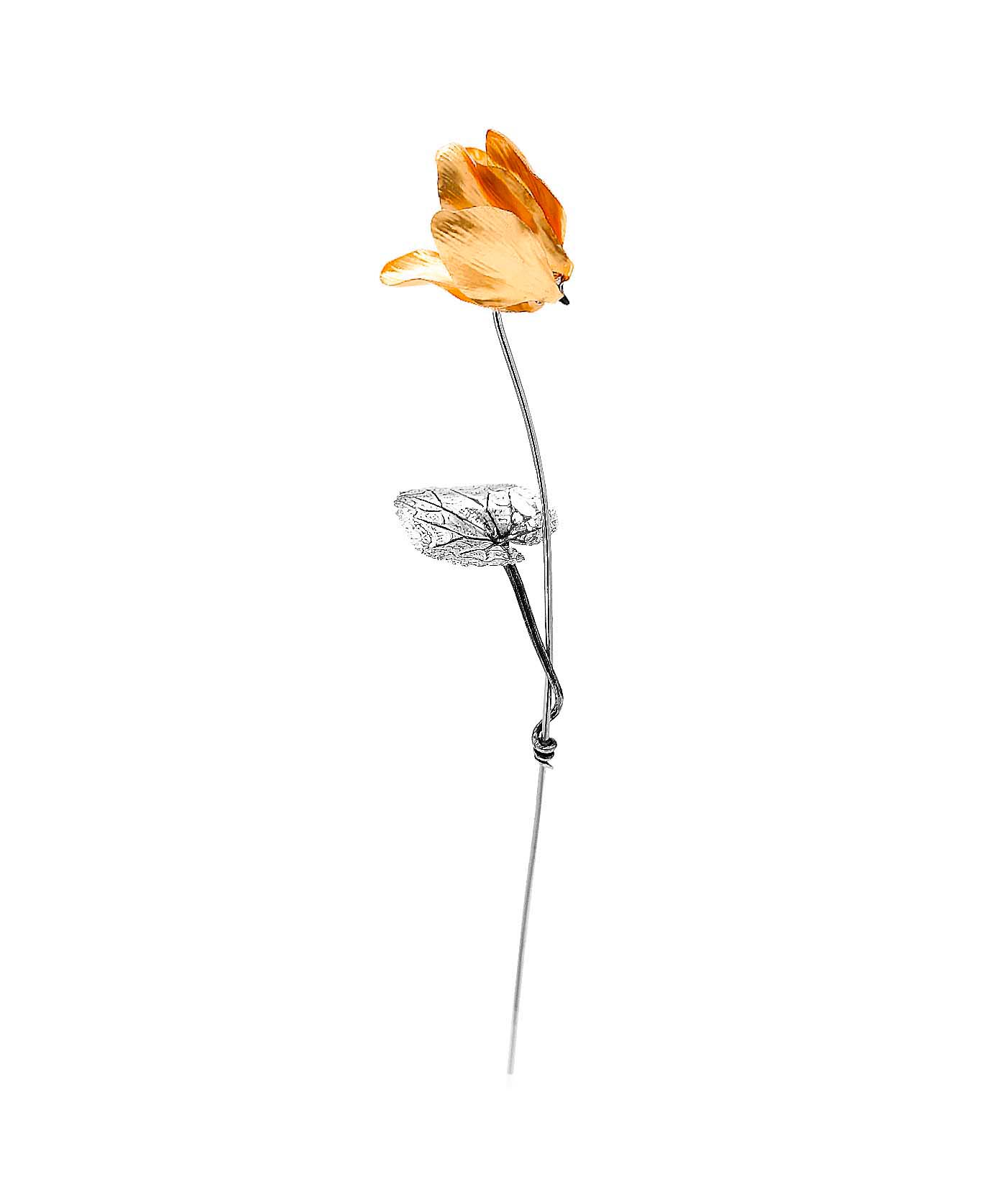 Flower Cyclamen Gold Plated Petals