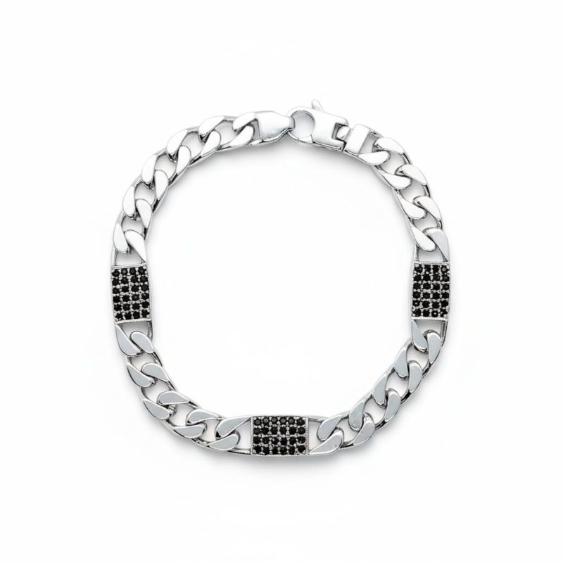 Bracelet Tranciatino and Black Zircons