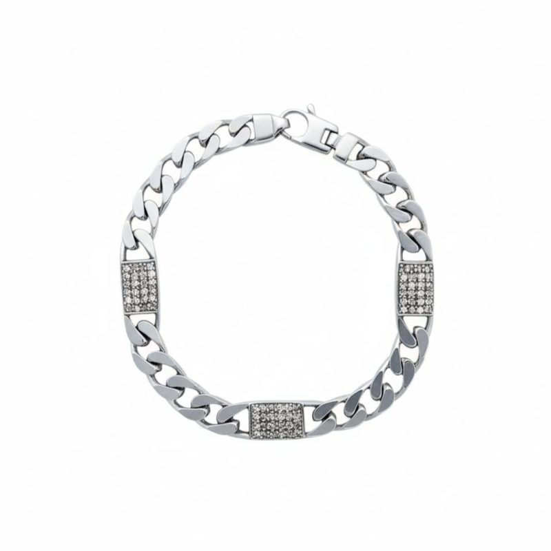 Bracelet Tranciatino and White Zircons