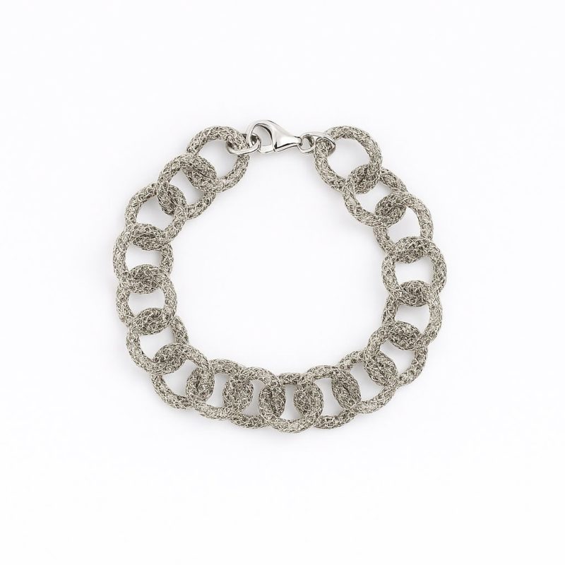 Mesh Bracelet Rhodium Plated
