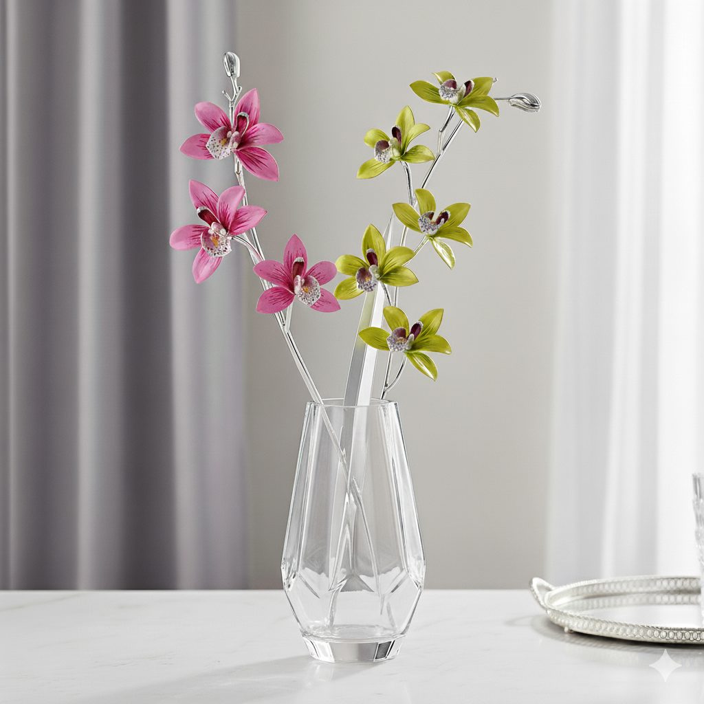 Orchidea Cymbidium 2 fiori cm 44,50 - immagine 2